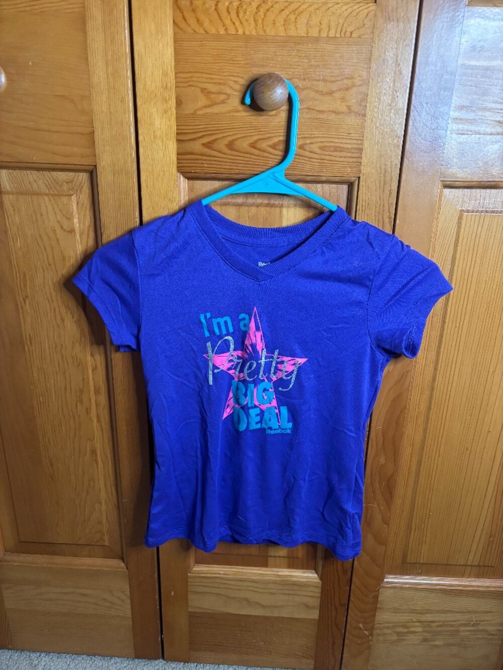 Reebok Girls Purple Athletic T Shirt (Size S)